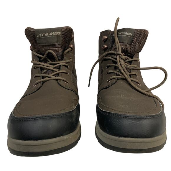 Weatherproof Mens Size 13 Brown Boots Lace Up Round Toe Hiking Outdoor Shoes main image 4